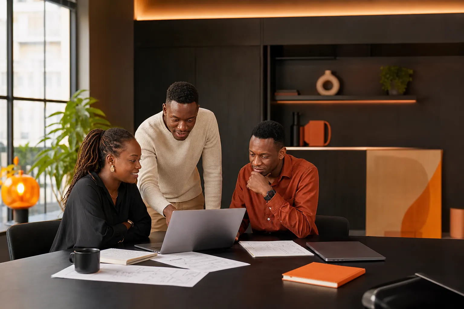 African founders and product builders collaborating in an AERA venture studio